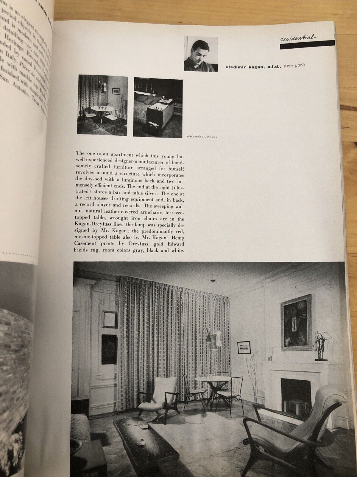 INTERIORS MAGAZINE AUGUST 1955. Interiors, design, architecture. Olga Gueft