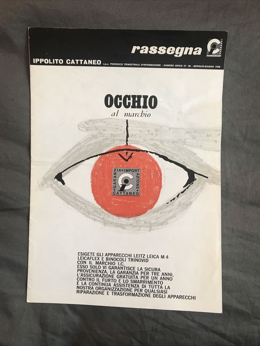 RASSEGNA, IPPOLITO CATTANEO rivista - N. 37, 1968 giugno - Fotografia strumenti