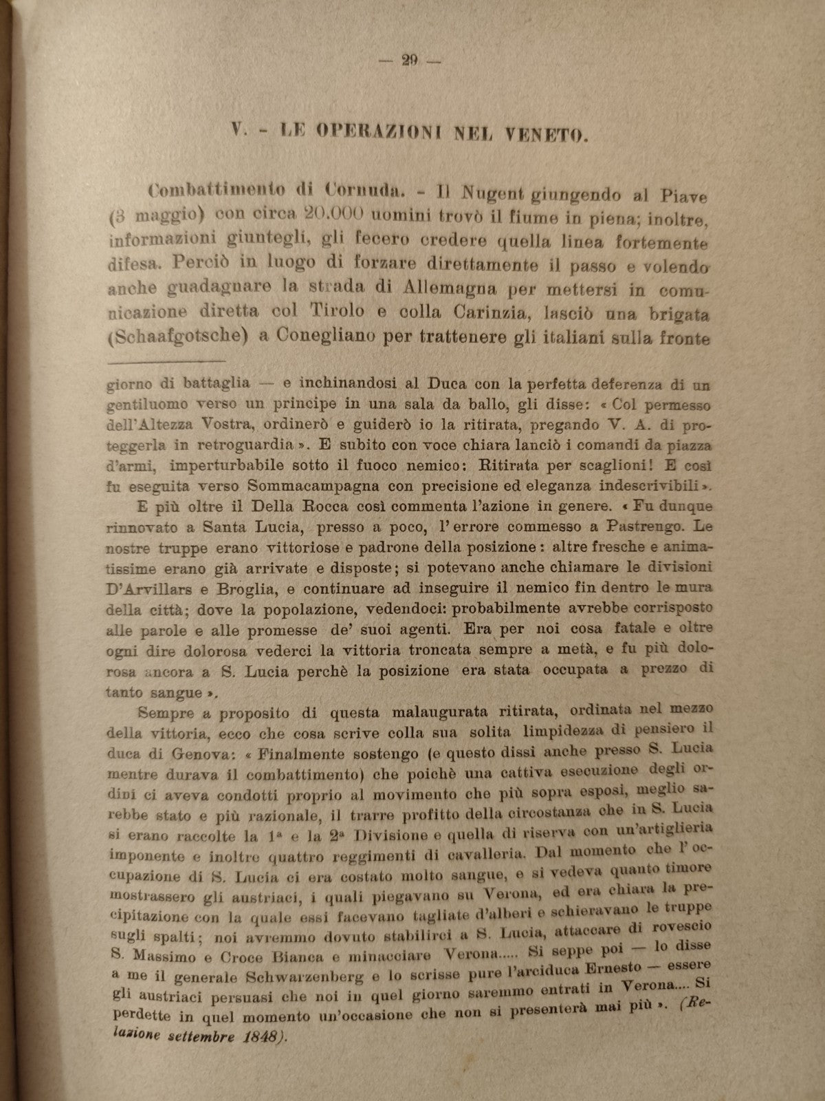 La campagna del 1848 Gen. G. Cassinis conferenze Ufficiali R. Aeronautica 1928
