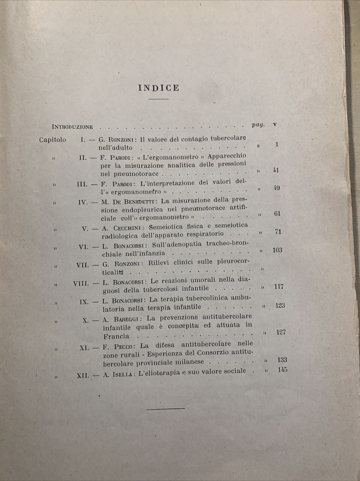 STUDI CLINICI E SOCIALI DI TISIOLOGIA - Giuseppe Ronzoni - Bareggi 1927 #