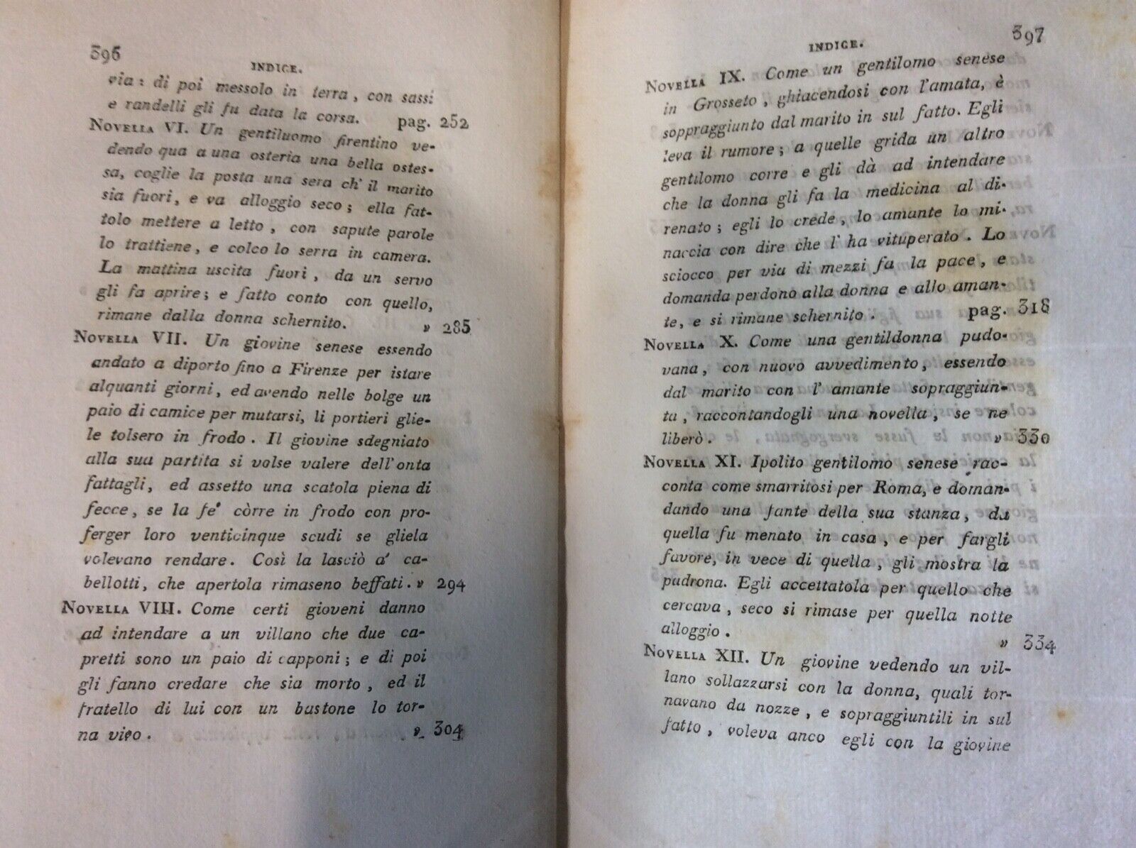 Raccolta de' novellieri Italiani, Novelle autori senesi FORTINI, SERMINI, 1815