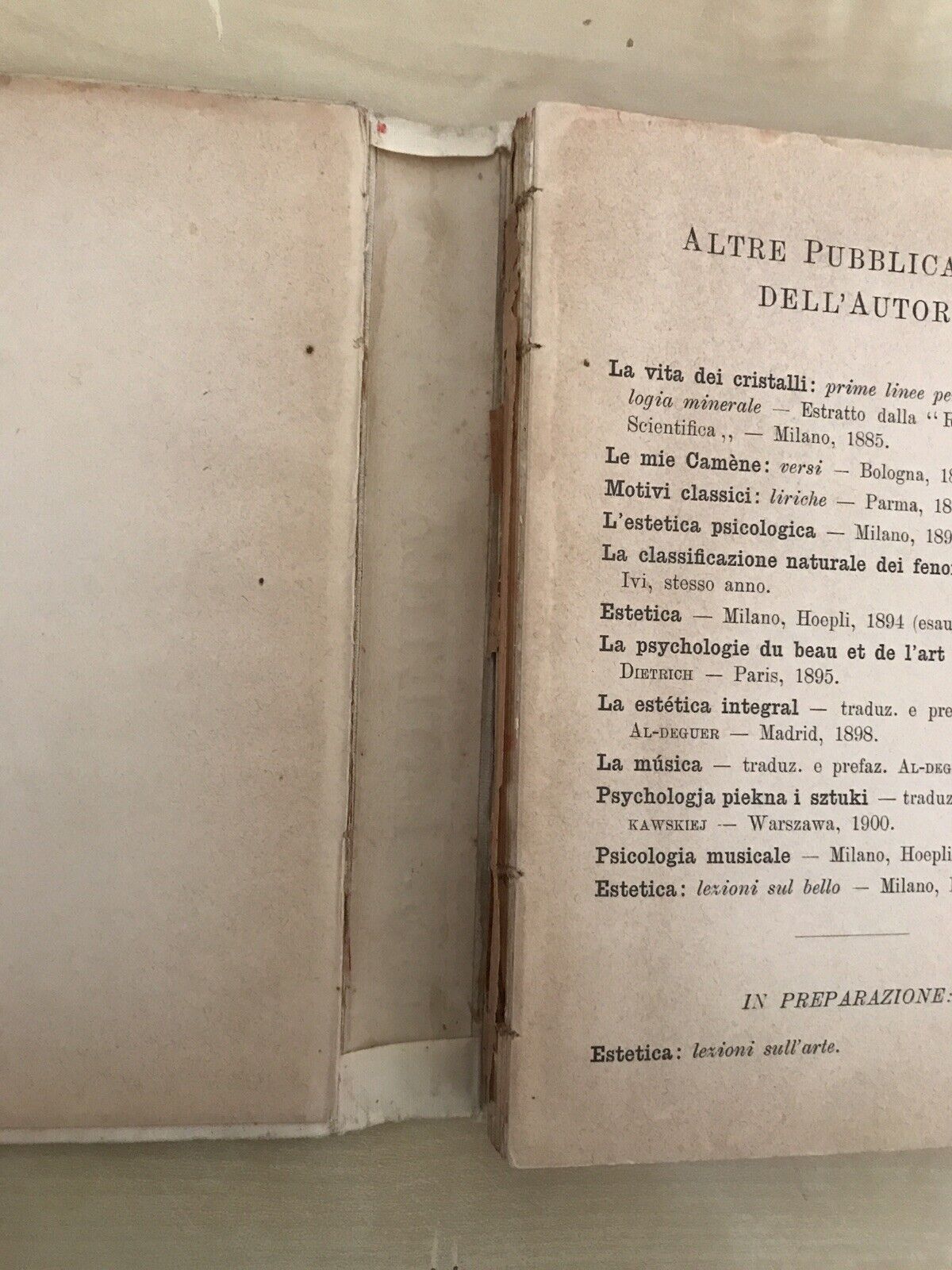 L'ESTETICA lezioni sul gusto, Mario Pilo, Manuali Hoepli 1906