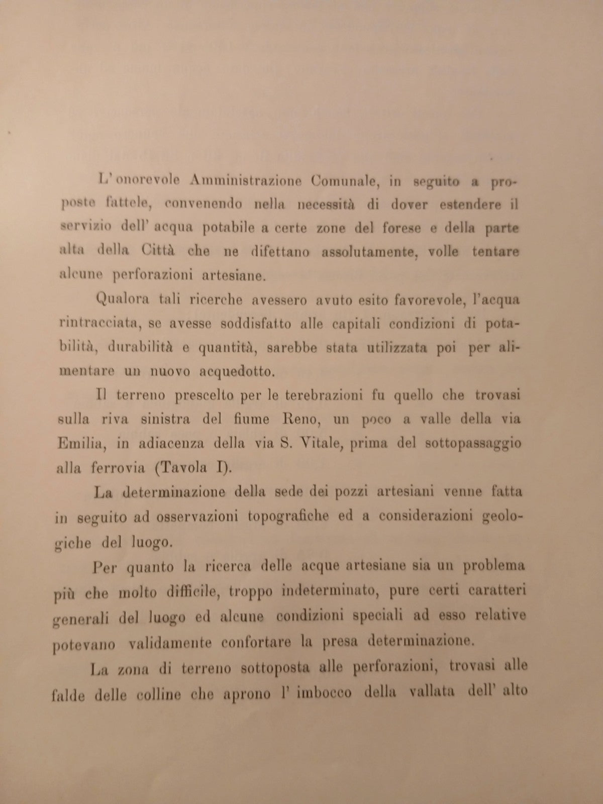 Comune di Bologna progetto di acquedotto per la città forese  1914 F.lli Merlani