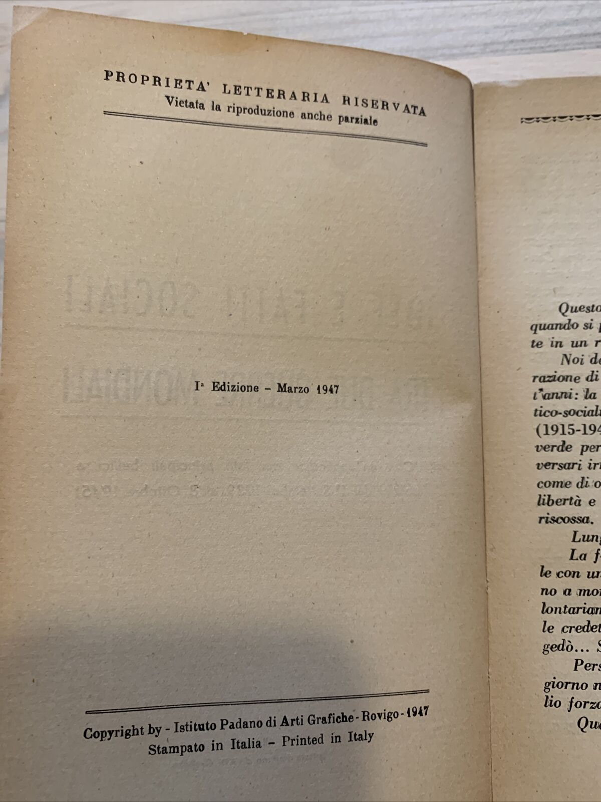 IDEE E FATTI SOCIALI TRA DUE GUERRE MONDIALI, Leonida de Gobbi 1947 #