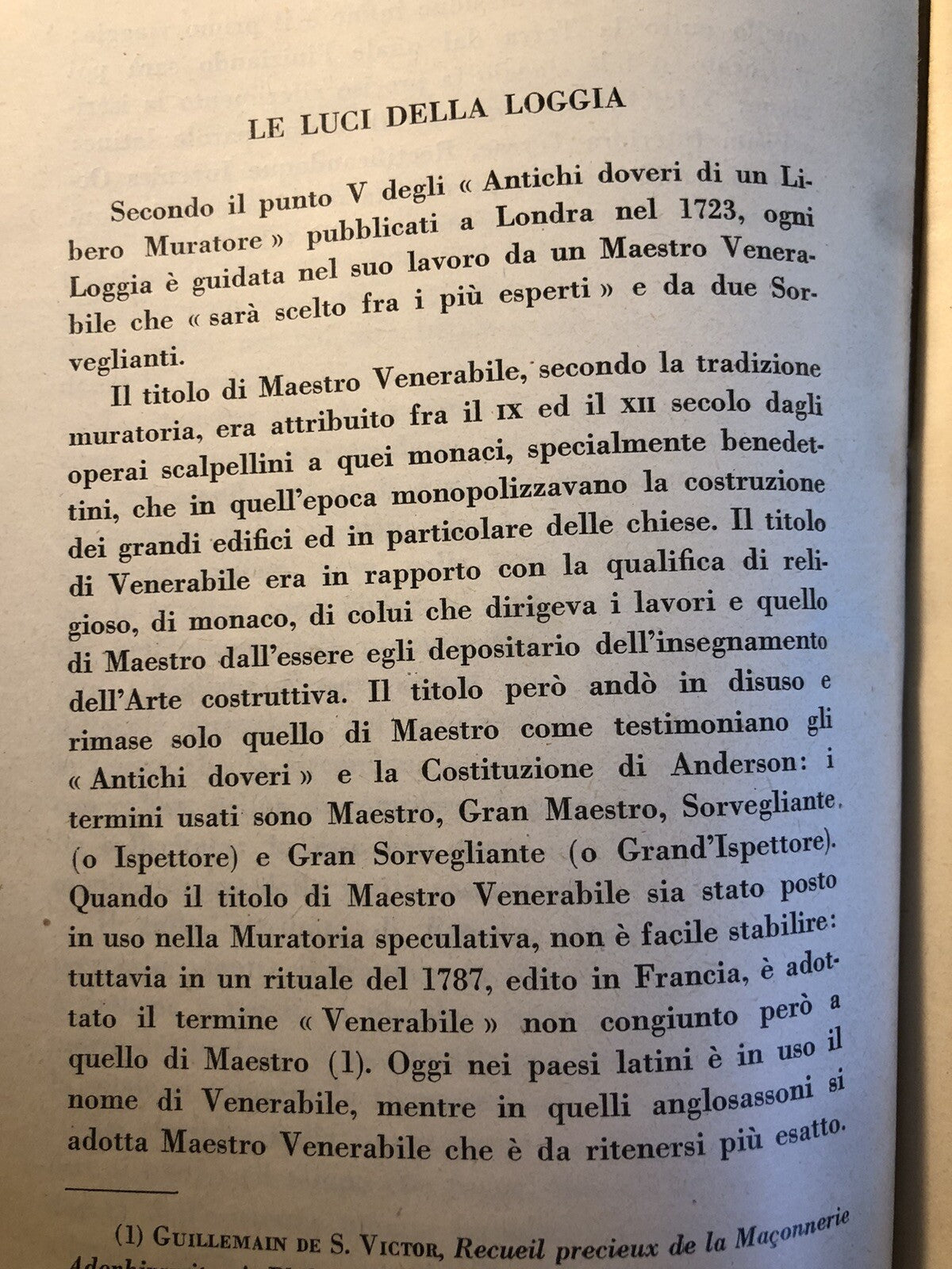 Istruzione per l'apprendista libero muratore, Fratello Salvatore Farina 1955