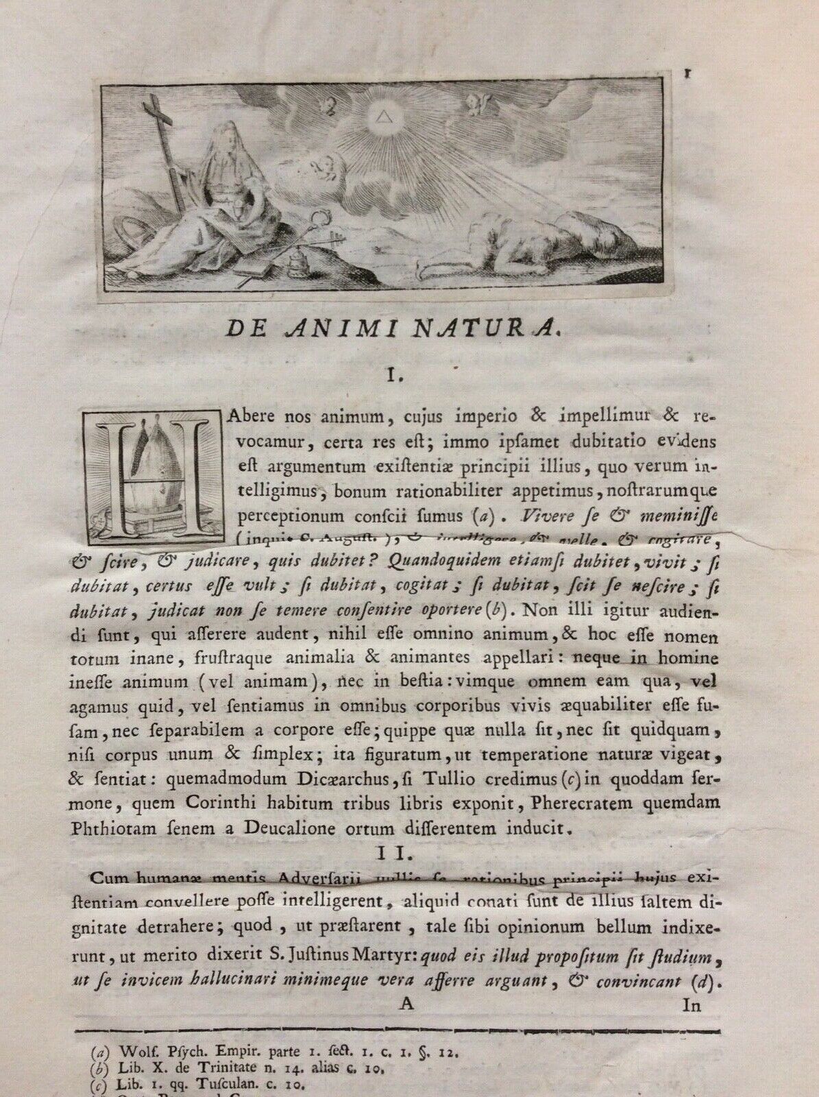 SETTECENTINA, THESES EX PSYCHOLOGIA. MARCO ANTONIO SARTORETTO. VERONAE MDCCLIX
