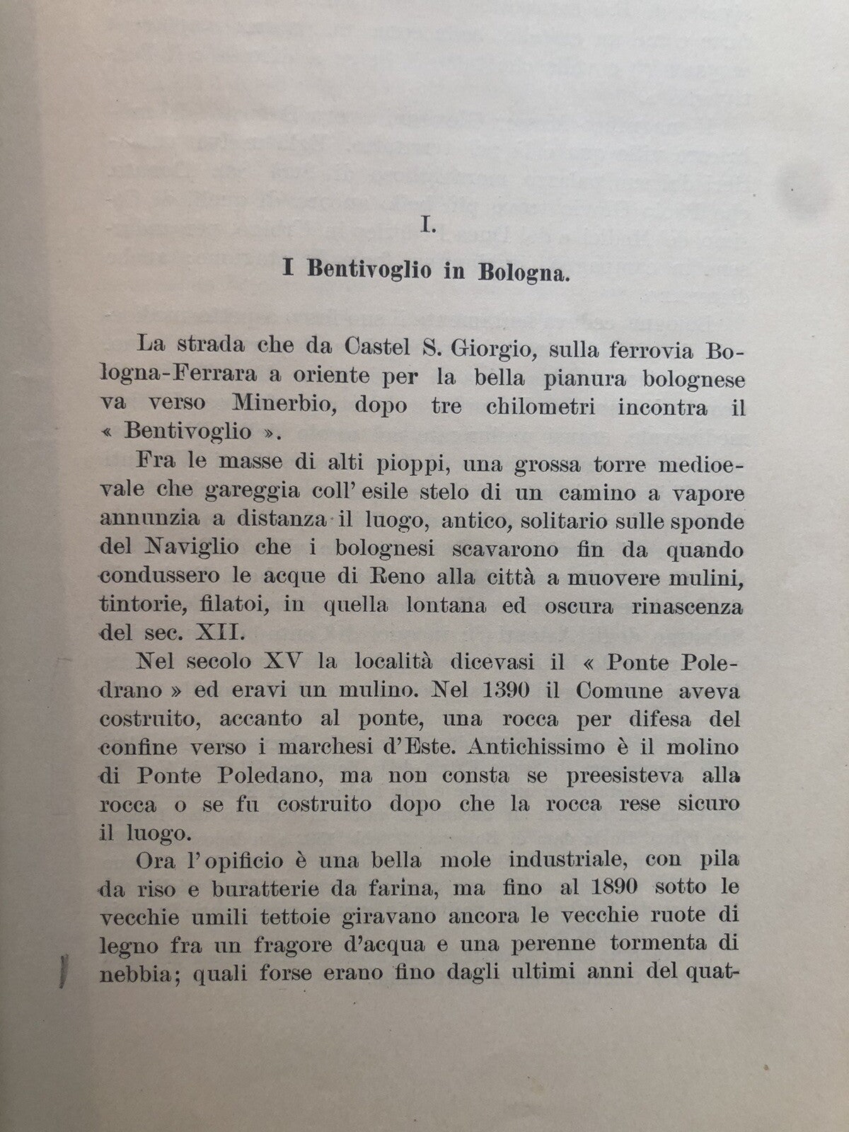 Il Castello di Giovanni II Bentivoglio a ponte Poledrano. Rubbiani edizione 1914
