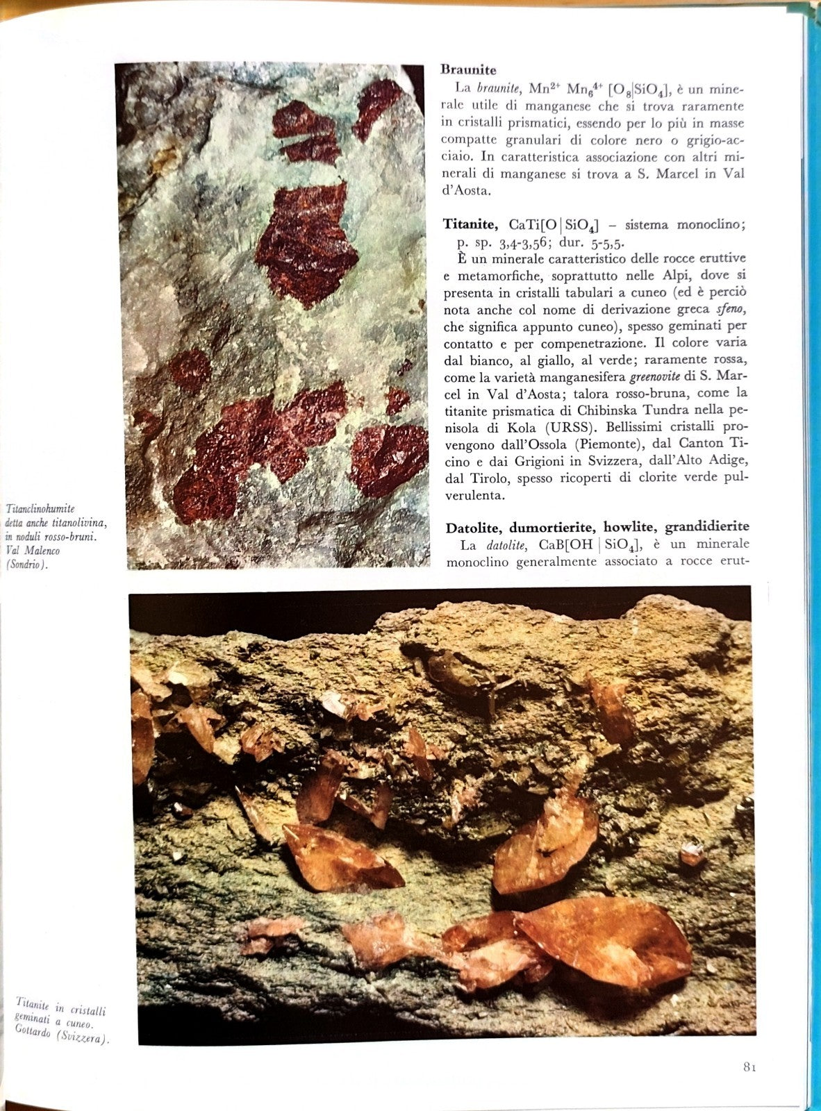 Minerali DeAgostini V. De Michele 1973 (Mineralogia scienza della terra Geologia