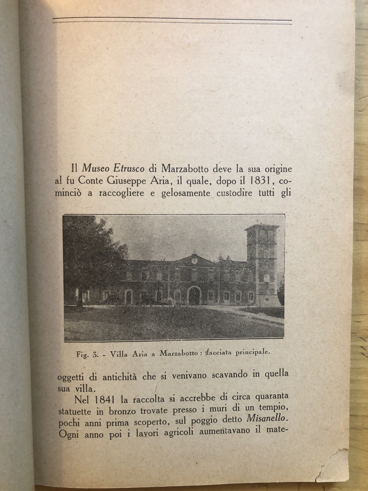 Guida alle antichità della villa e del museo etrusco di Marzabotto 1930 Bologna