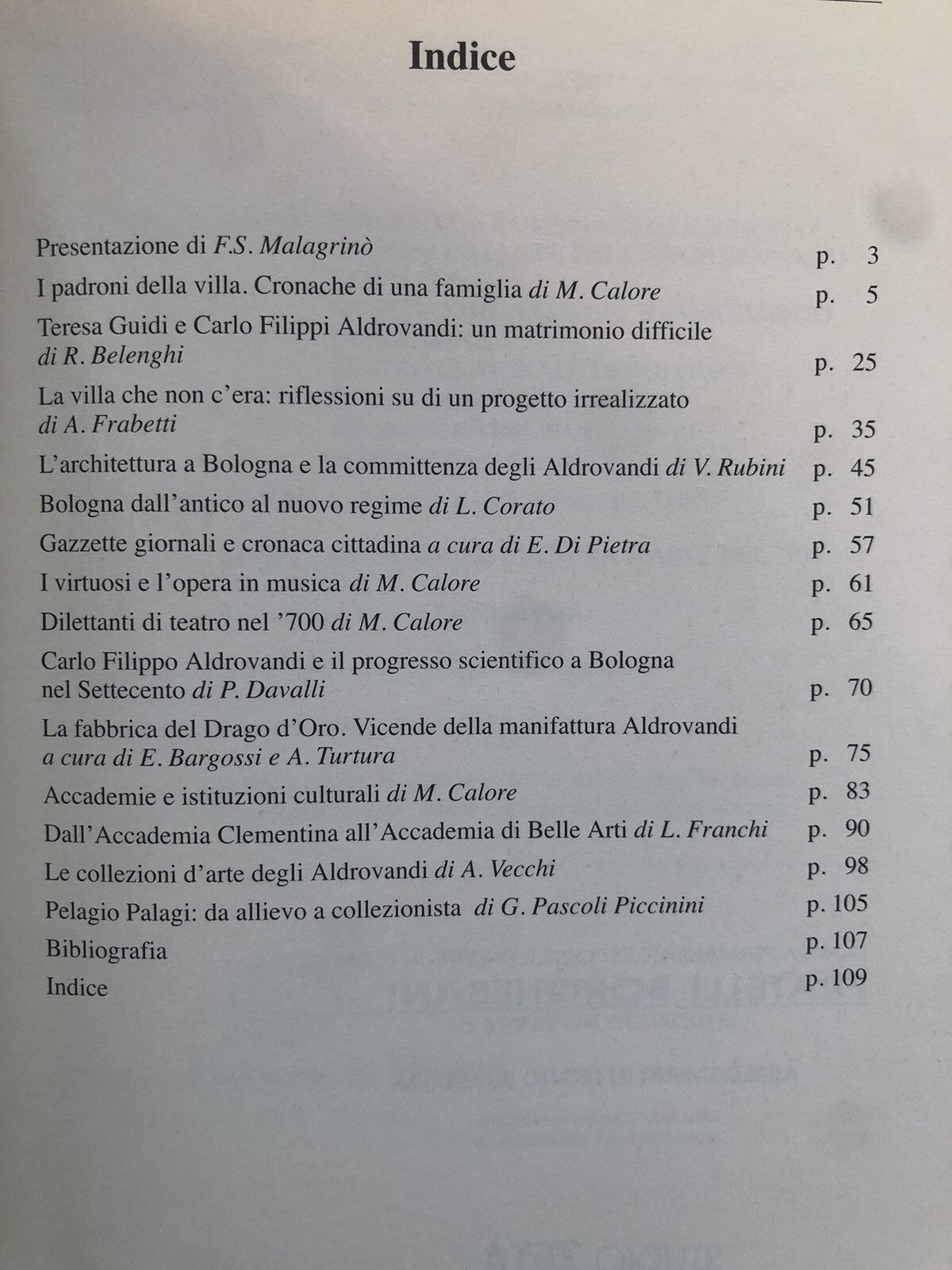I padroni della villa La Famiglia Aldrovandi Marescotti nel settecento Bologna