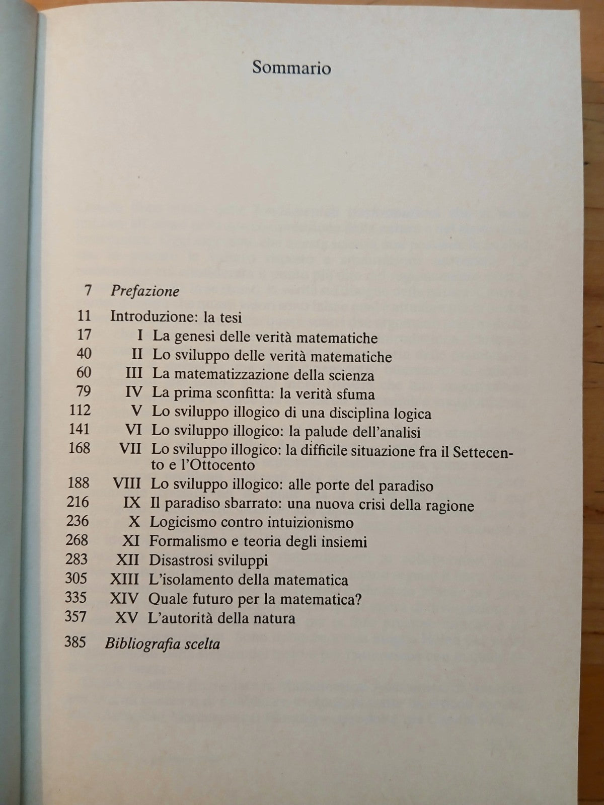 Matematica la perdita della certezza - Morris Kline - Mondadori 1985