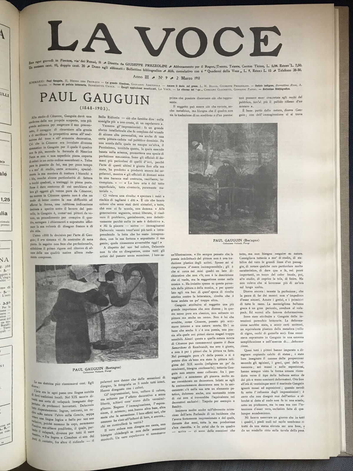 LA VOCE 1912 - IV. Raccolta anno 1911, anno III. Ristampa Arnaldo Forni