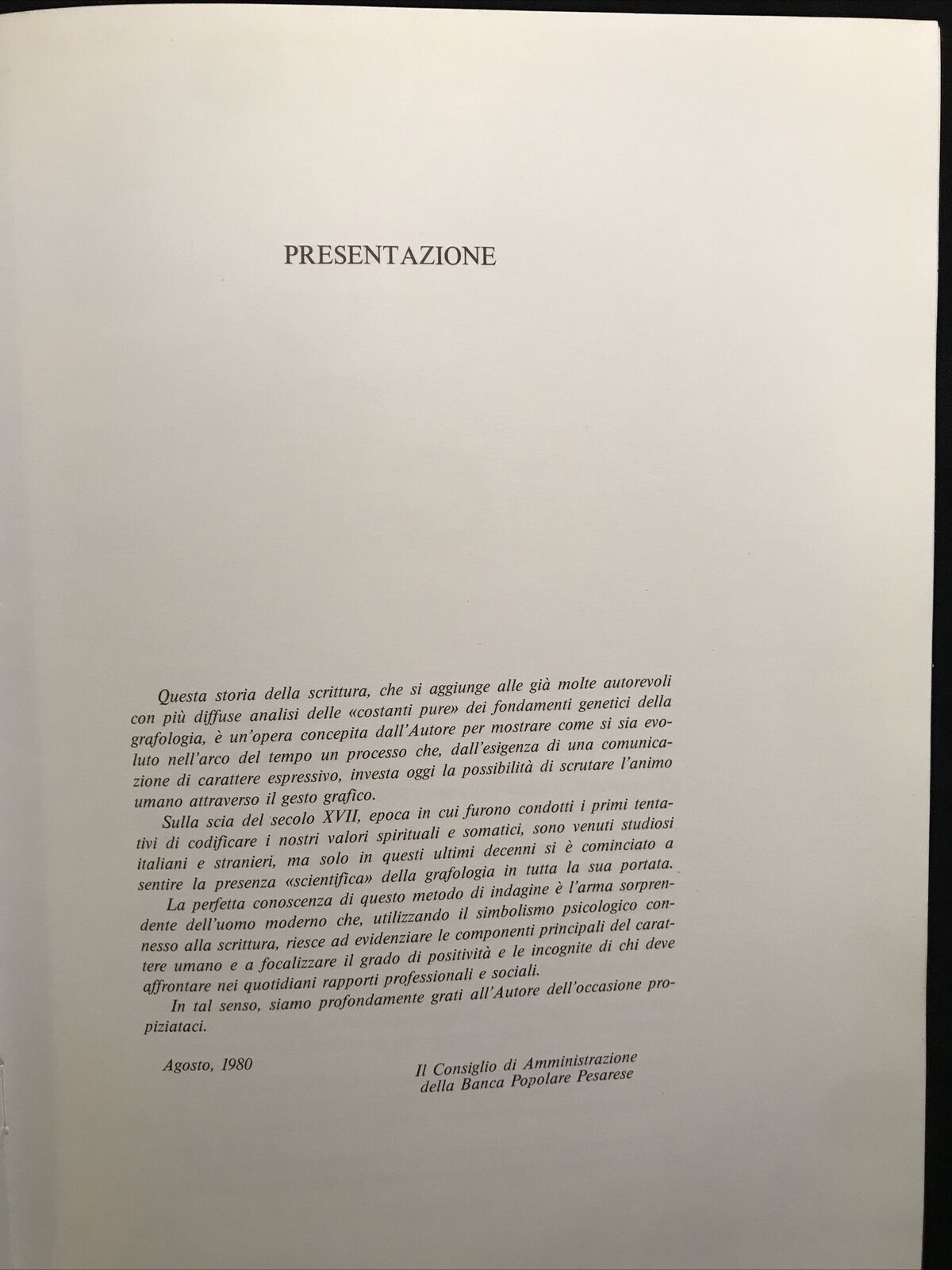 LA SCRITTURA - FRANCESCO MERLETTI banca popolare pesarese #