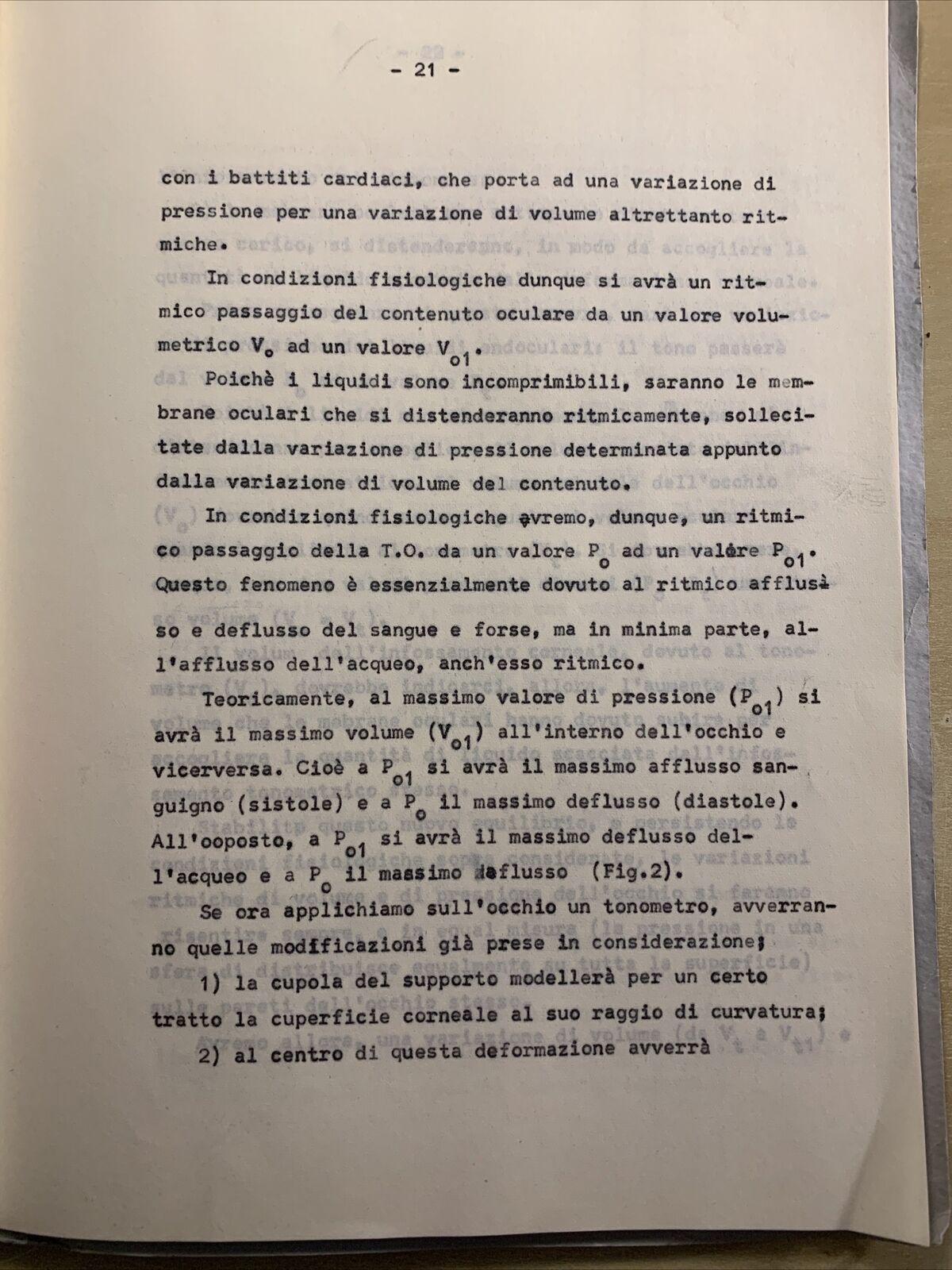 OCULISTICA CLINICA - UNIVERSITÀ DI BOLOGNA, R. Caramazza, volume pulsatorio. . #