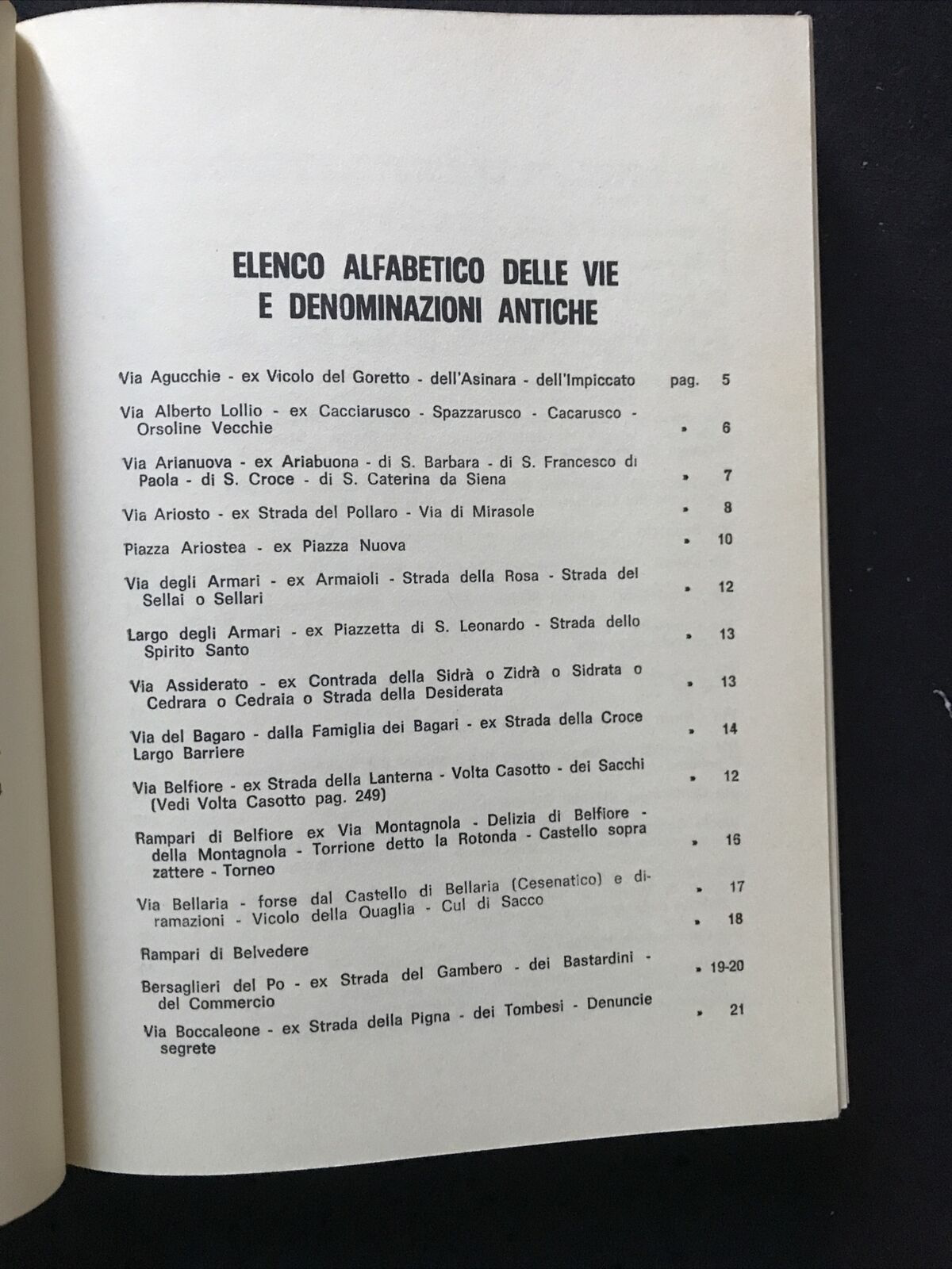 FERRARA - Nomenclatura ed etimologia delle piazze strade Ferrara, G. Melchiorri