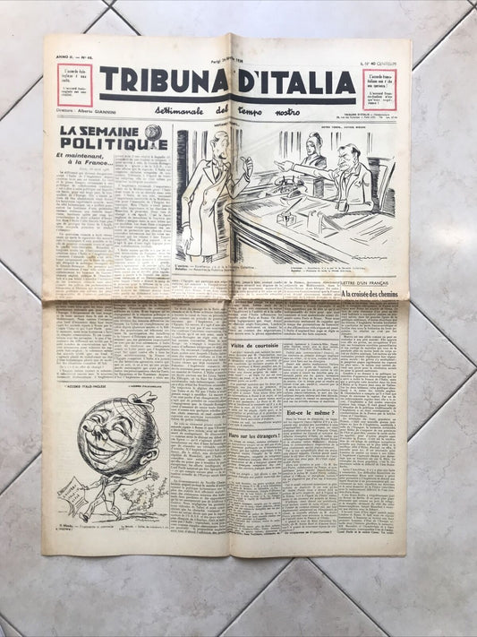 TRIBUNA D'ITALIA anno 2 n. 48- 24 aprile 1948. POLITICA - SATIRA POLITICA