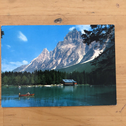 Cartolina S. VITO DI CADORE, IL LAGO E CIMA MARCORA, 1971 VIAGGIATA