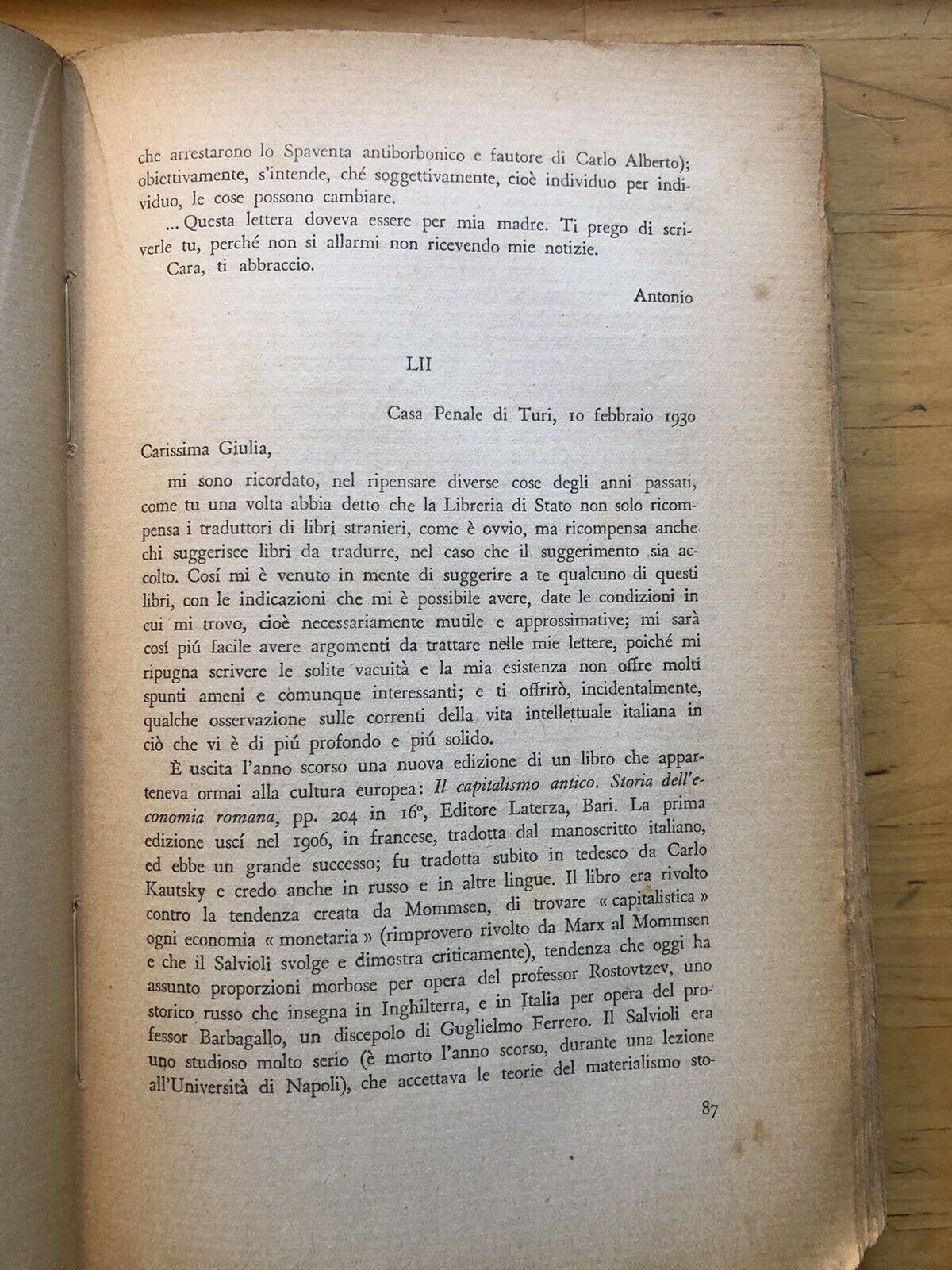 Lettere dal carcere opere di Antonio Gramsci. Einaudi 10 ott 1947