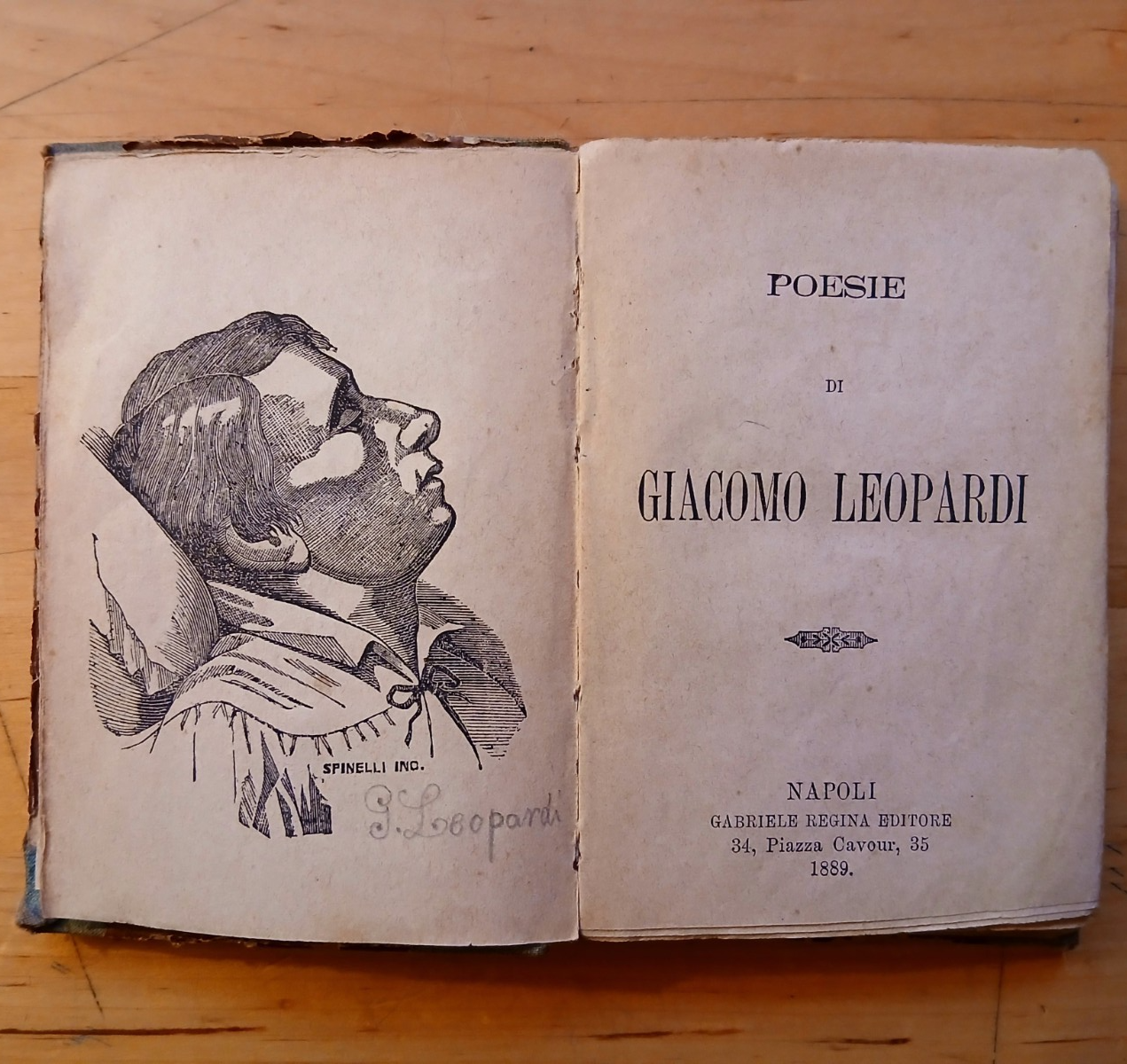 Poesie di Giacomo Leopardi - Gabriele Regina editore Napoli 1889