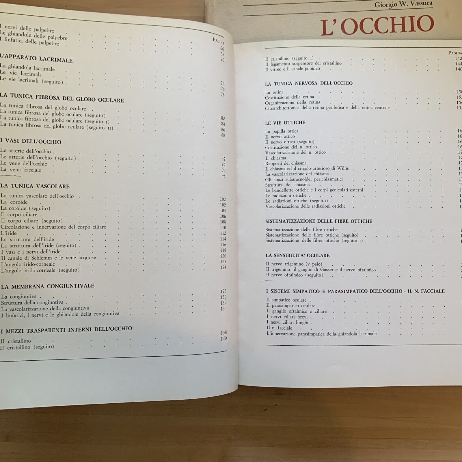 L'OCCHIO - Iconografia anatomica 4 volumi. Giorgio W. Vassura. Italseber