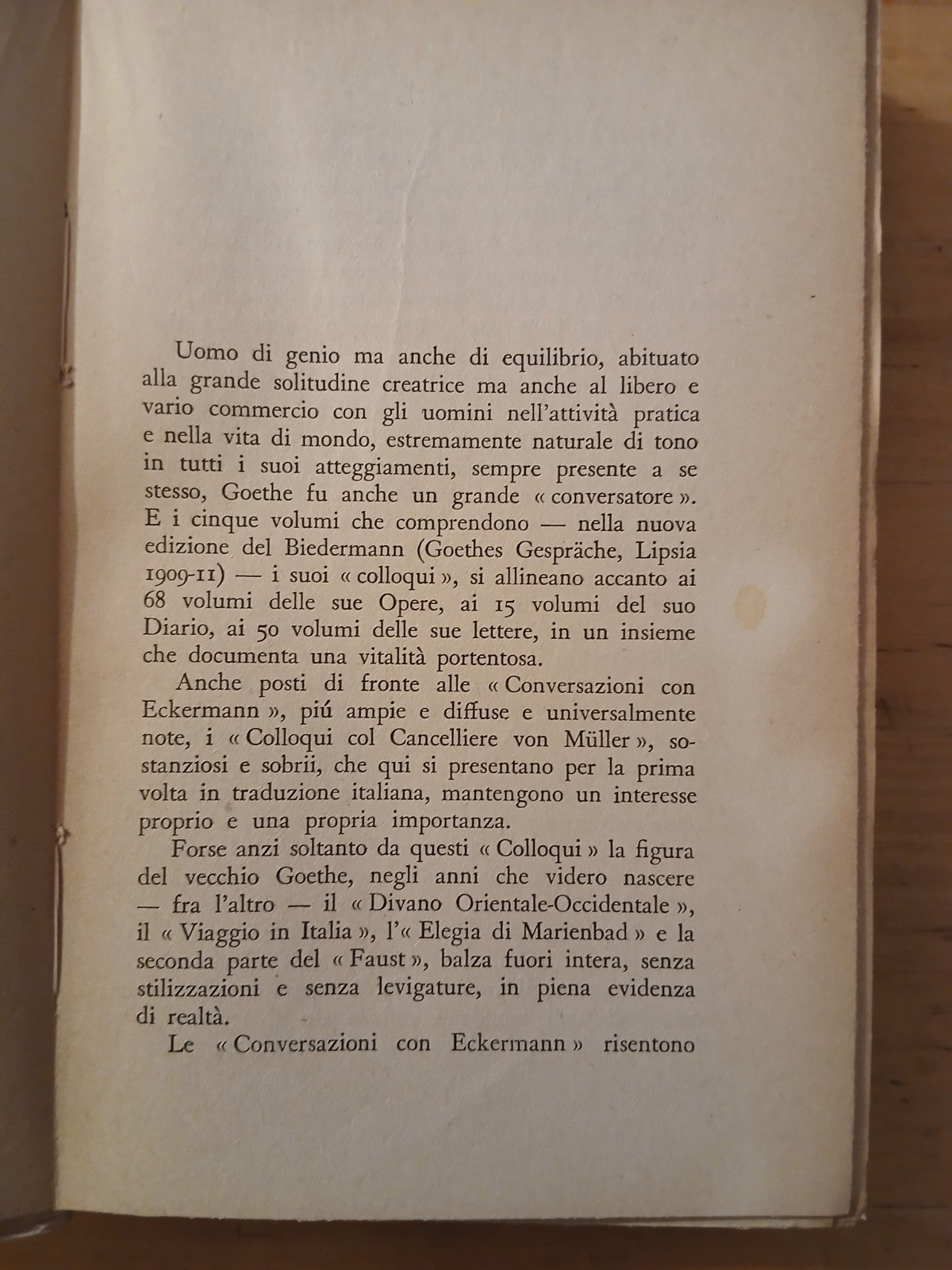 Colloqui con il cancelliere Von Muller. Wolfango Goethe, Astrolabio editore 1946