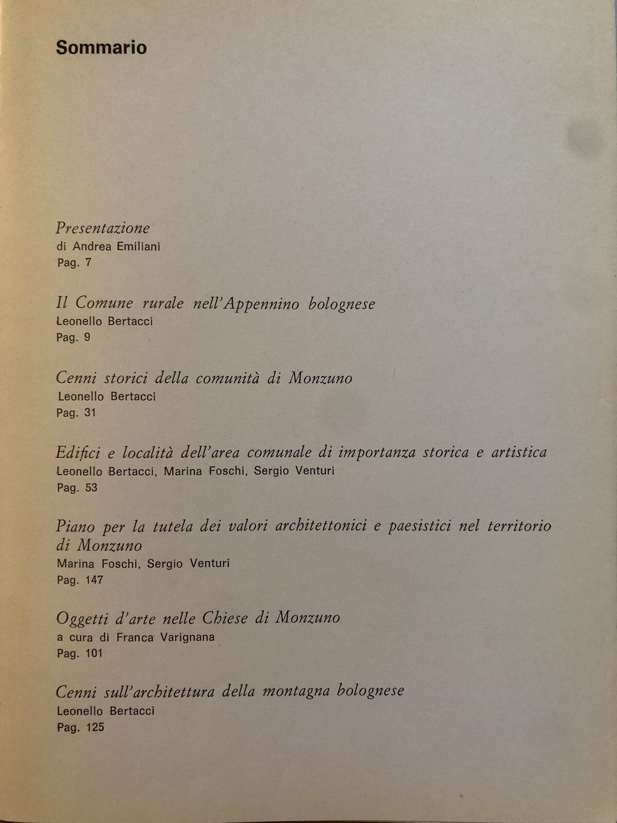 Monzuno territorio e beni culturali di un'area comunale dell'Appennino Bolognese