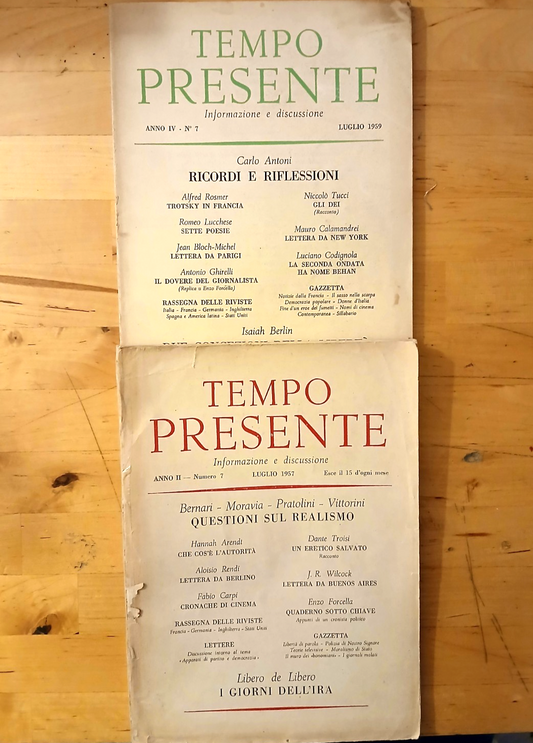 Tempo presente Questioni sul realismo Bernari Moravia Pratolini . . Carlo Antoni
