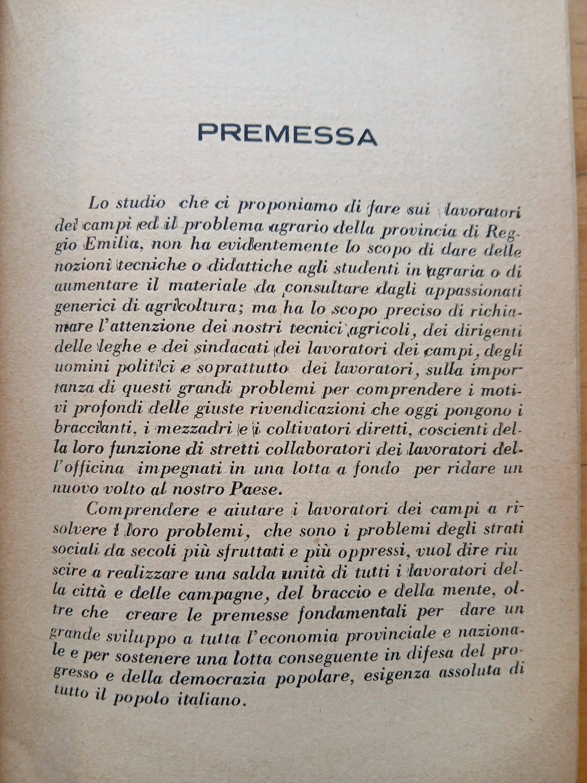 I lavoratori dei campi ed il problema agrario della provincia di Reggio Emilia