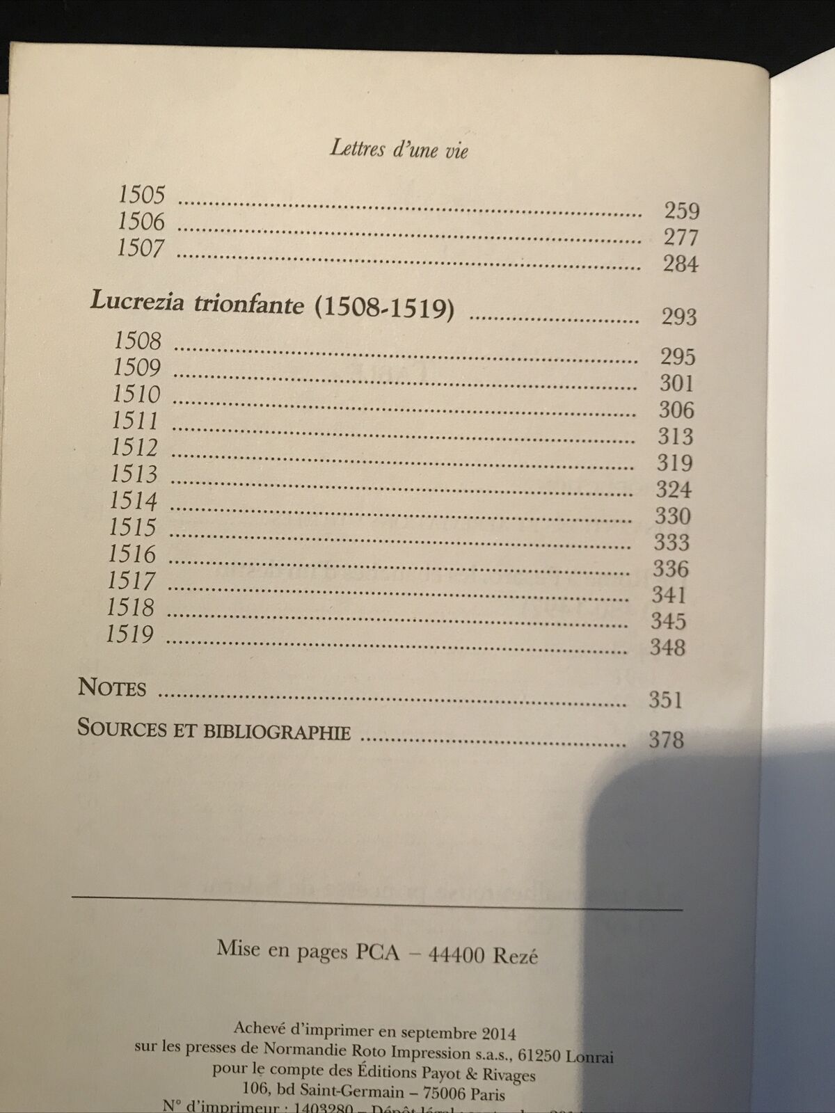 Lucrèce Borgia - Lettres d'une vie - Payot 2014 #