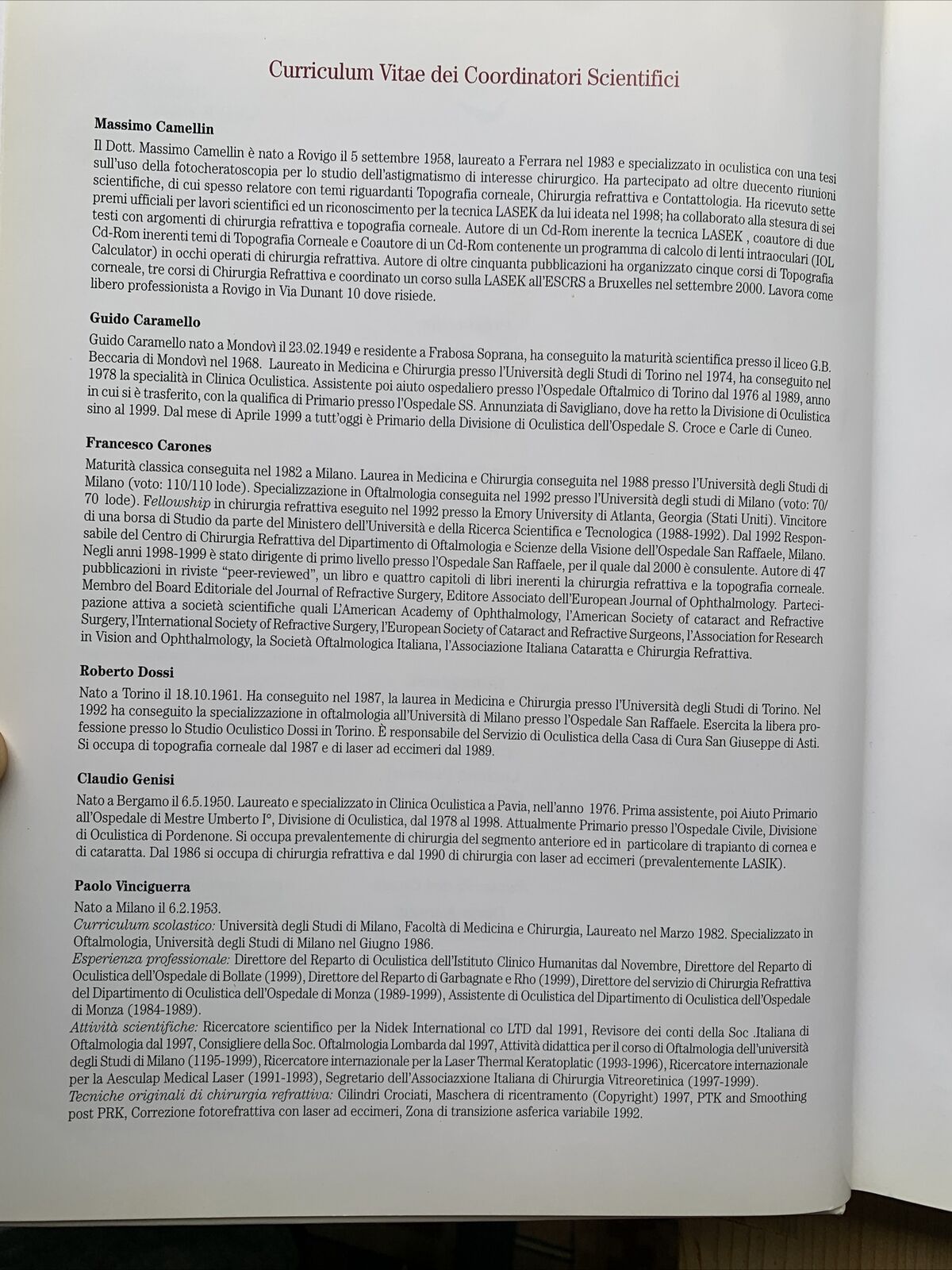 Chirurgia Refrattiva, Principi e Tecniche. Fabiano AICCER, OFTALMOLOGIA - 2000 #