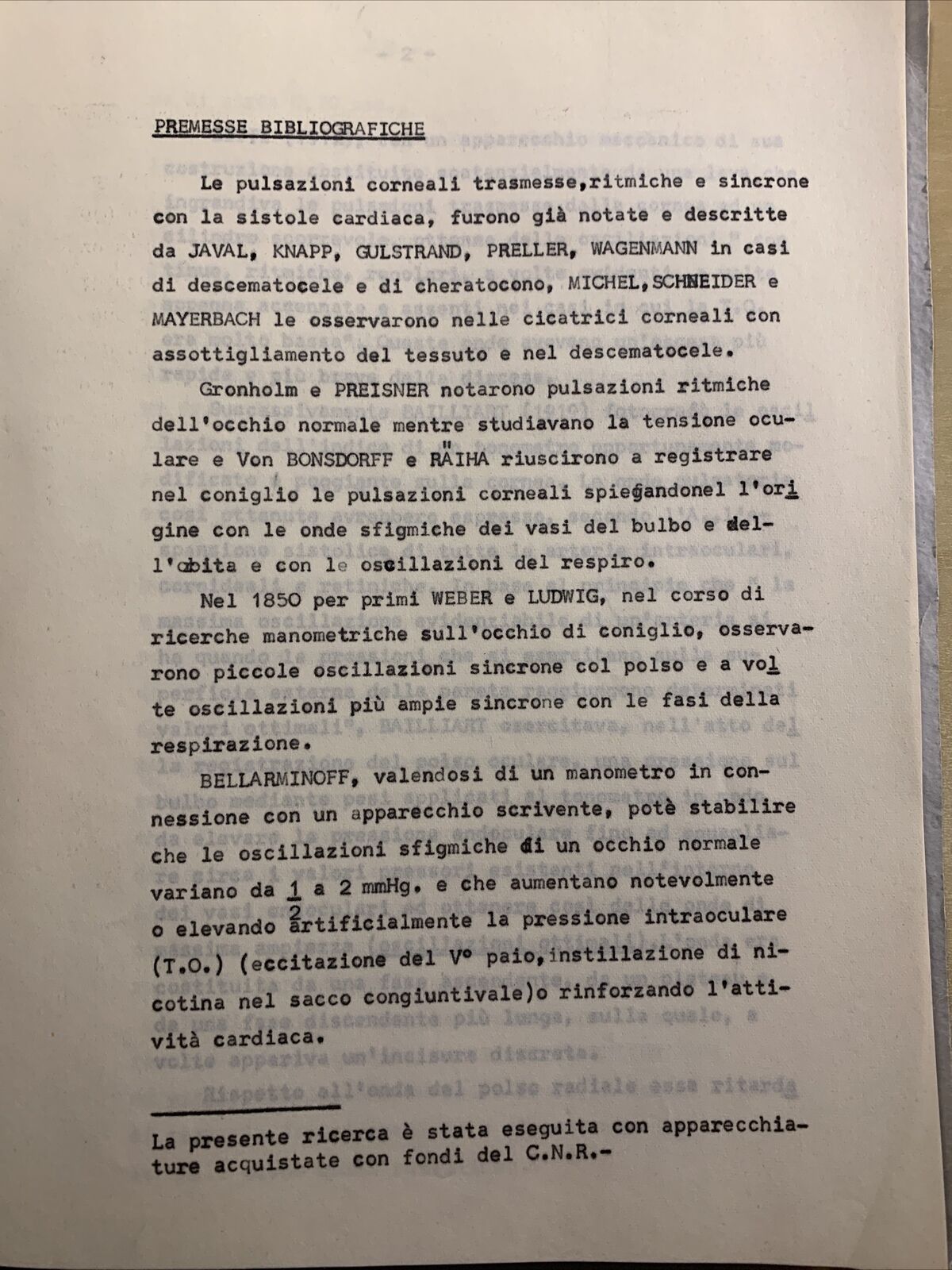 OCULISTICA CLINICA - UNIVERSITÀ DI BOLOGNA, R. Caramazza, volume pulsatorio. . #