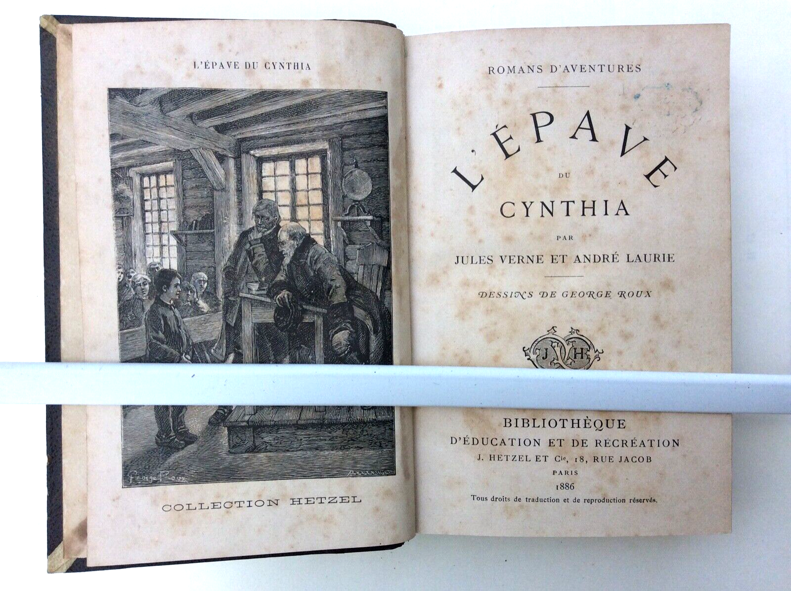 GIULIO VERNE.JULES.L’EPAVE DU CYNTHIA,AVENTURES DE TROIS RUSSES,HETZEL 1886 1875