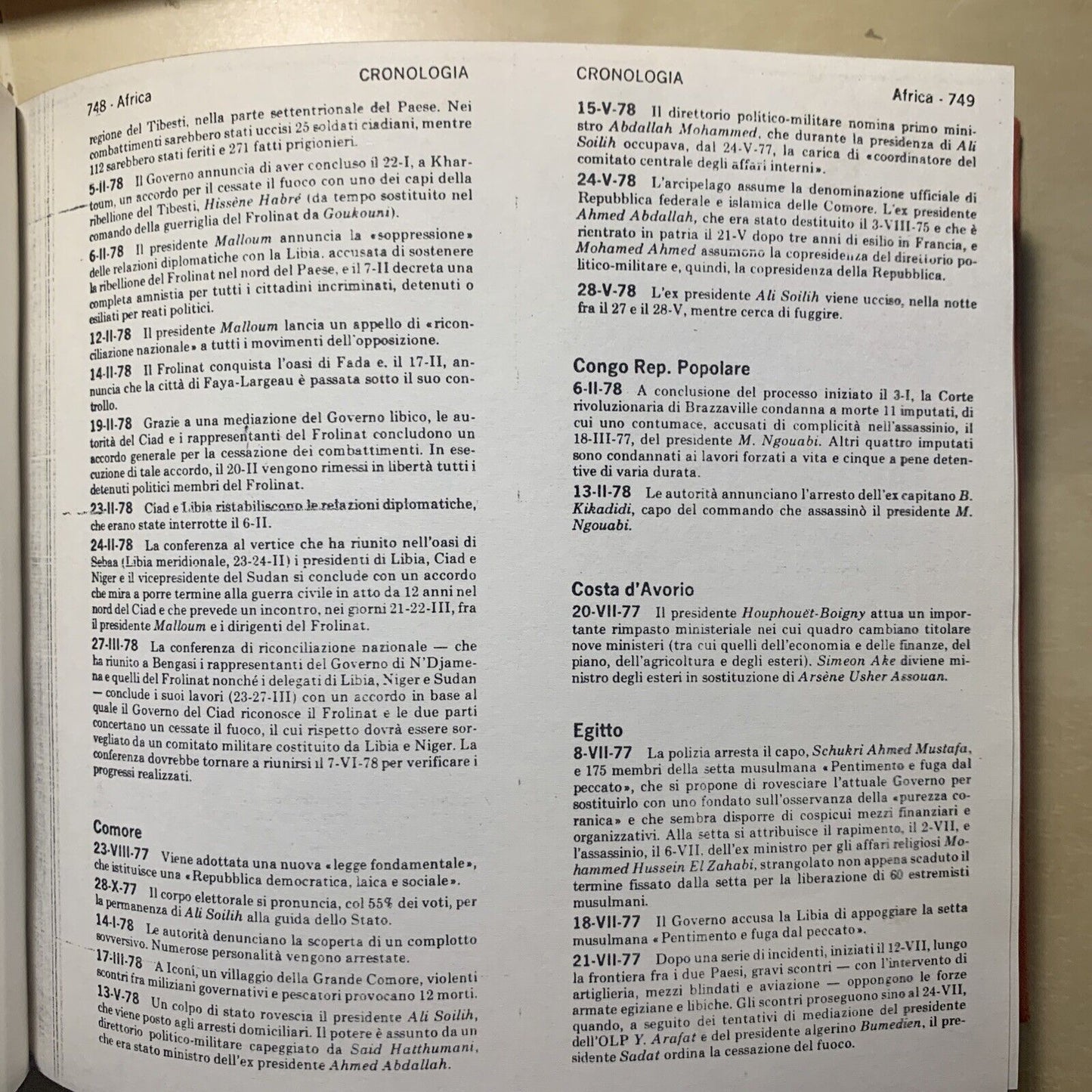 CRONOLOGIA DEGLI AVVENIMENTI POLITICI ANNI '70 (DAL 1970 AL 1980) - 3 VOLUMI #