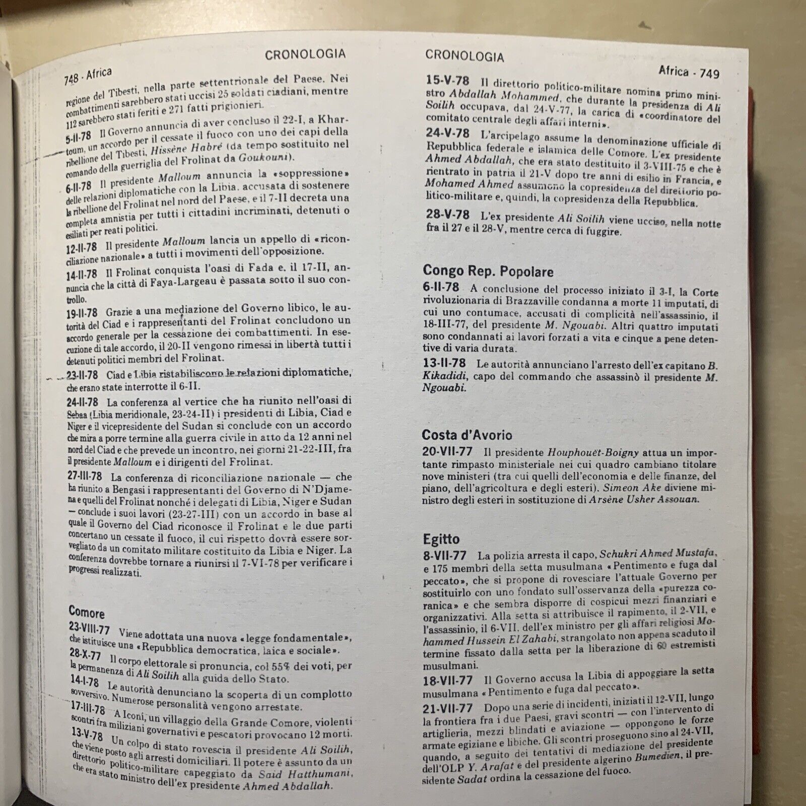 CRONOLOGIA DEGLI AVVENIMENTI POLITICI ANNI '70 (DAL 1970 AL 1980) - 3 VOLUMI #