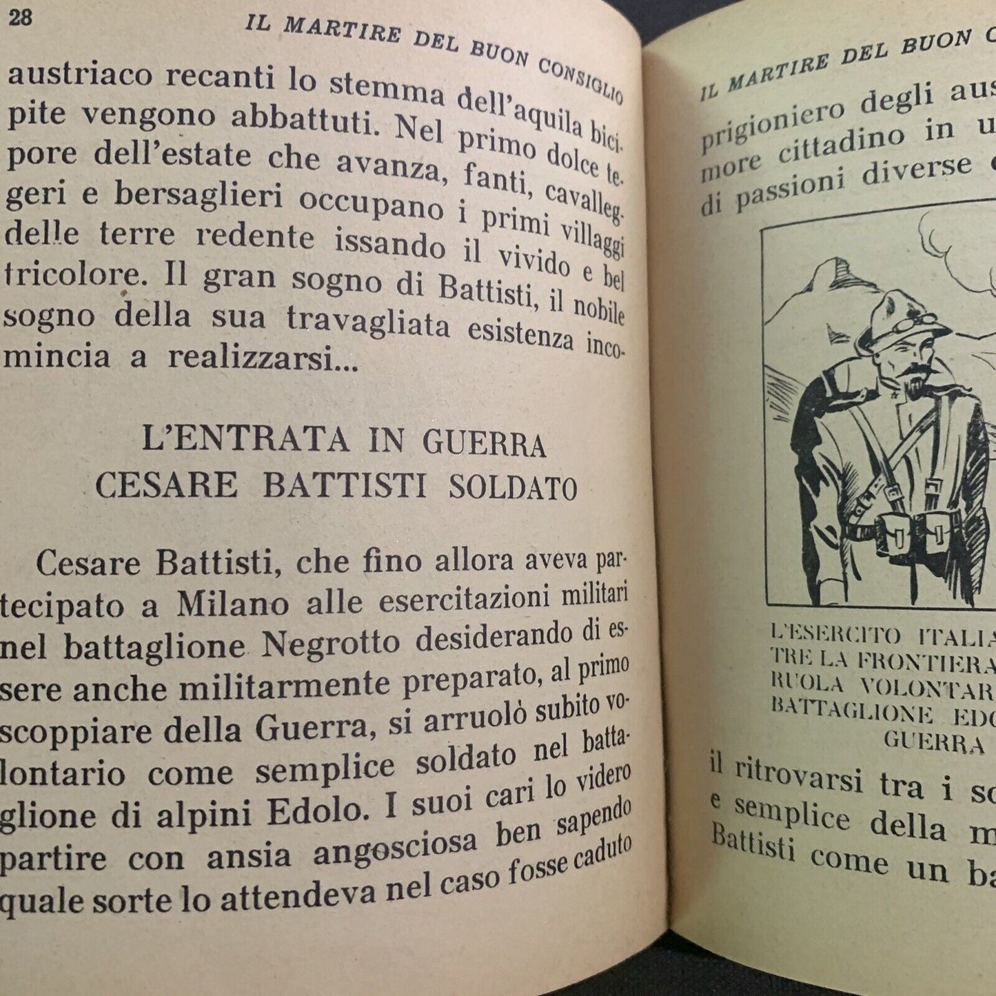 IL MARTIRE DEL BUON CONSIGLIO - P. G. JANSEN. CESARE BATTISTI. Carroccio 1937 #