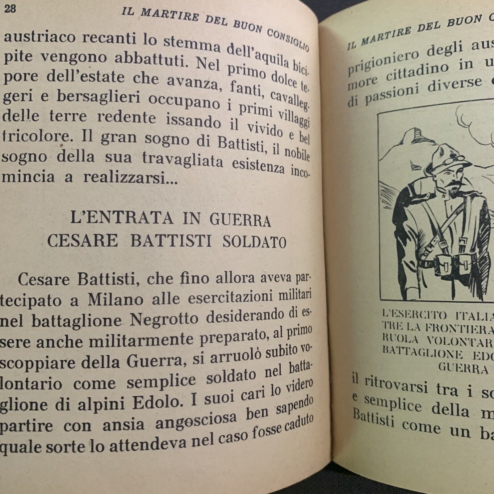 IL MARTIRE DEL BUON CONSIGLIO - P. G. JANSEN. CESARE BATTISTI. Carroccio 1937 #