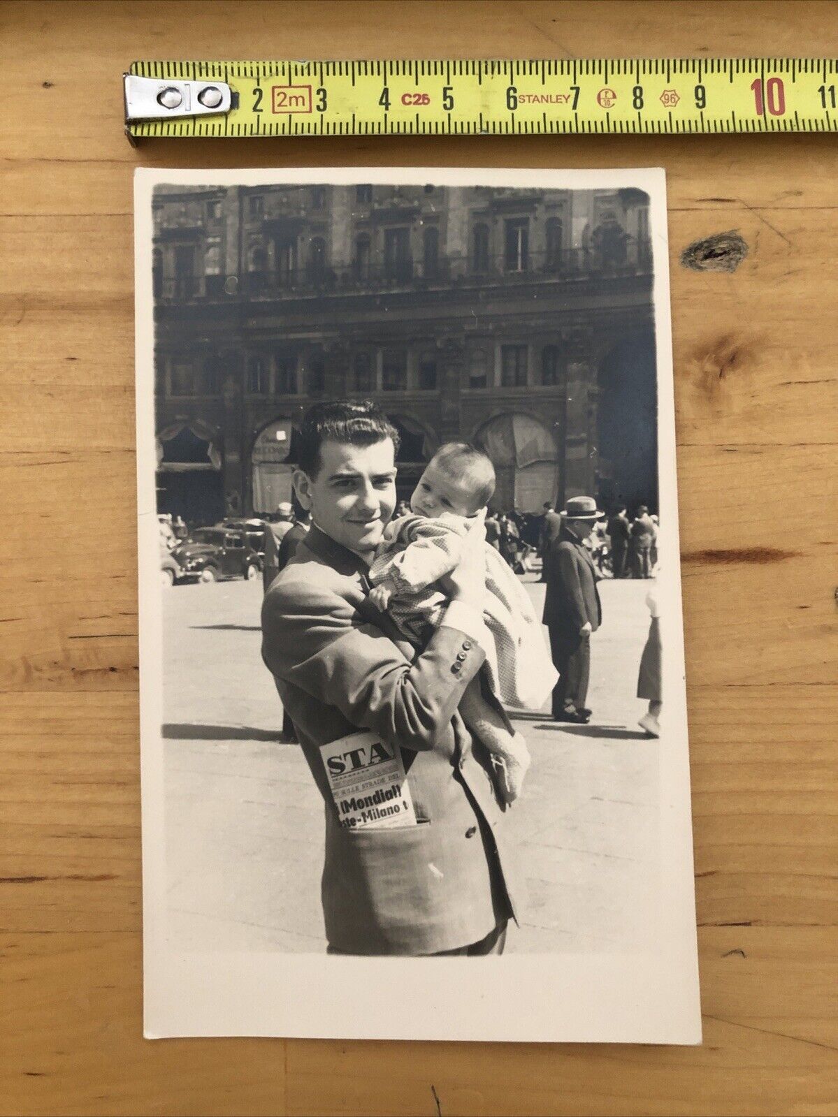 FOTOGRAFIA CARTOLINA VINTAGE  - BOLOGNA PIAZZA MAGGIORE, ANNI '50