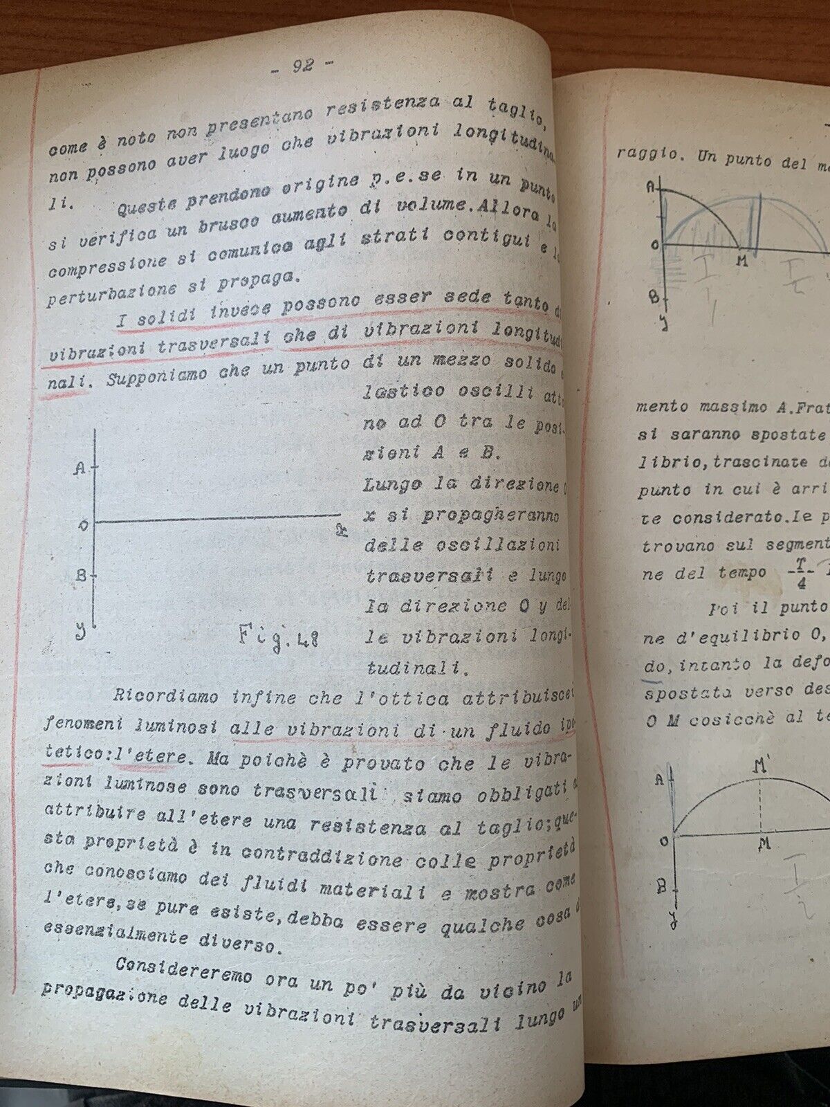 QUIRINO MAJORANA appunti delle sue lezioni, Università 1926 FISICA SPERIMENTALE