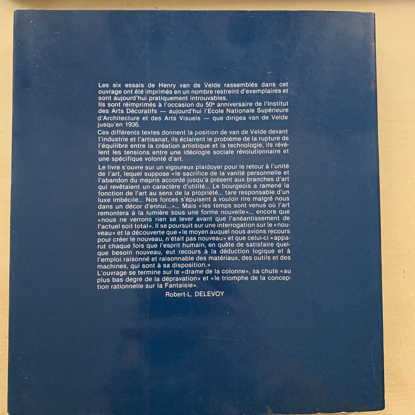 HENRY VAN DE VELDE deblaiement d'art. Editions archives d'architecture moderne