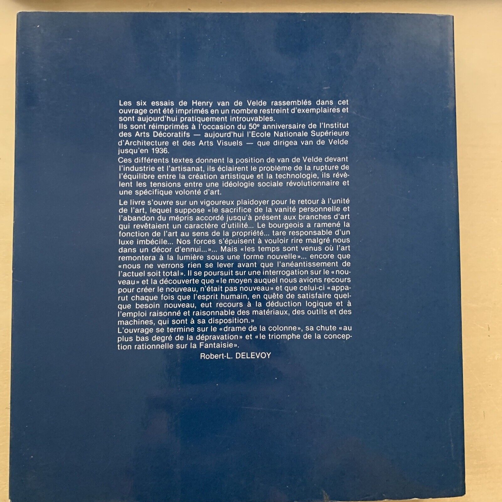 HENRY VAN DE VELDE deblaiement d'art. Editions archives d'architecture moderne