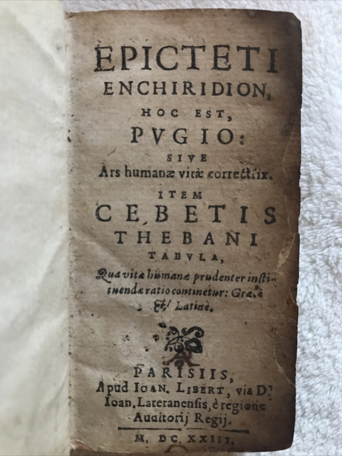 Epicteti Enchiridion 1623 - Cebetis thebani