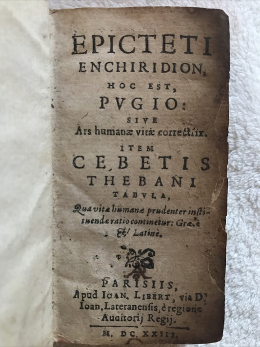Epicteti Enchiridion 1623 - Cebetis thebani