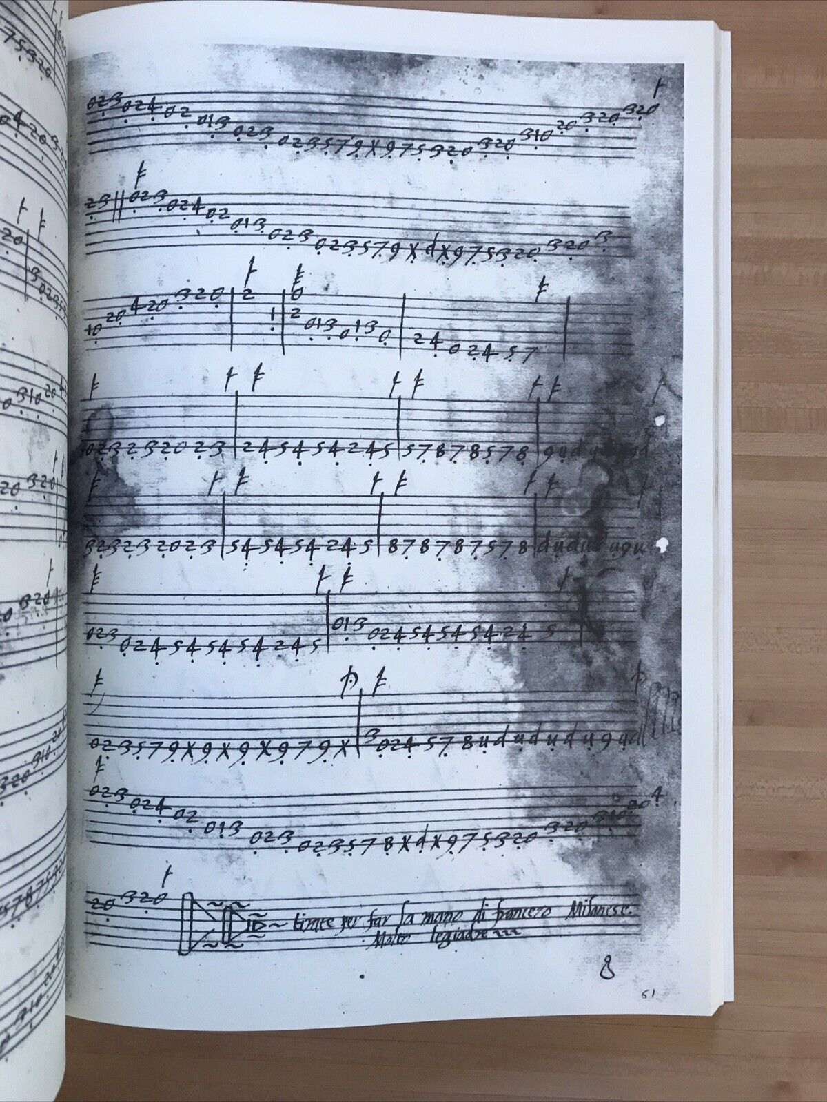 INTAVOLATURA MANOSCRITTA PER LIUTO,G. Pacolini, Castelfr. Veneto, F. Rossi Forni