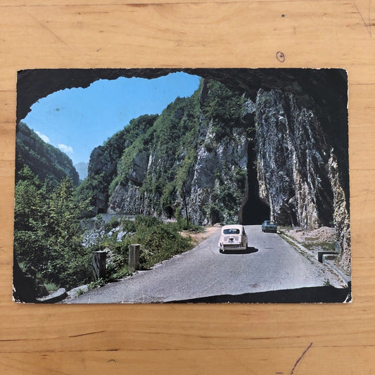 Cartolina STRADA DELLA VAL CELLINA, LE GALLERIE (PN) viaggiata