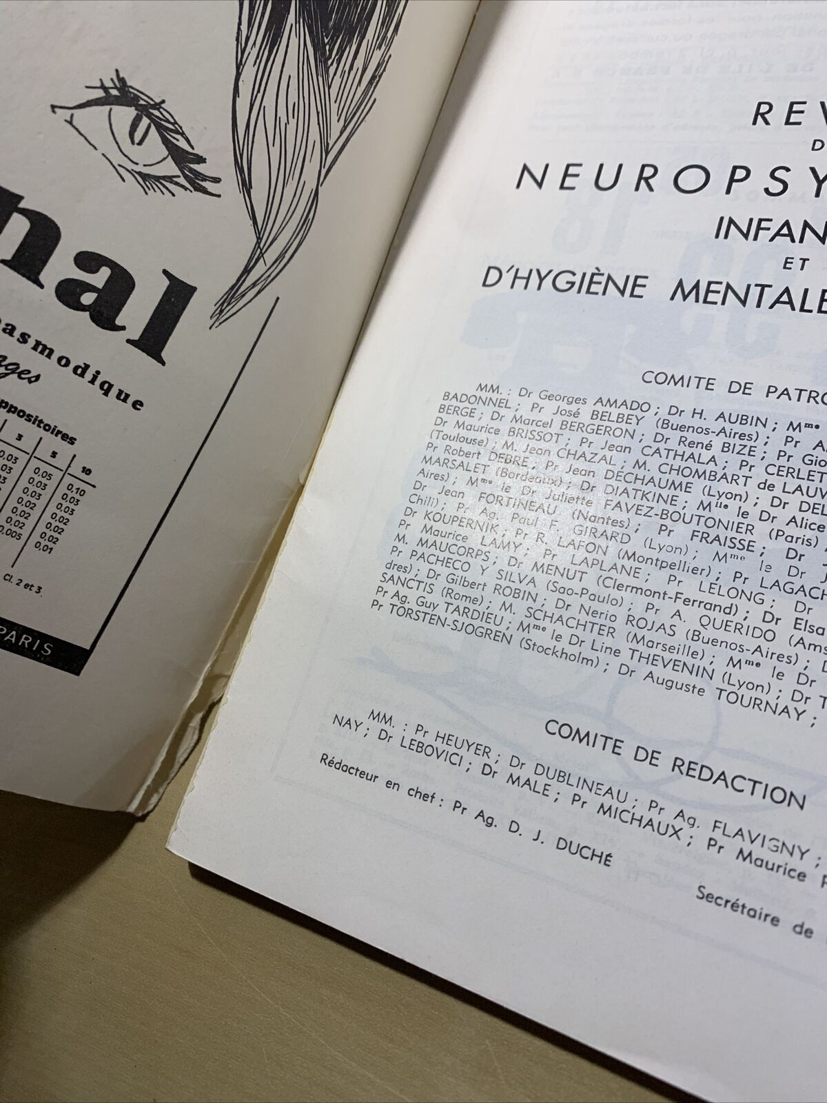 Revue neuropsychiatrie infantile d'hygiène mentale de l'enfance N 1 - 2. 16 anne