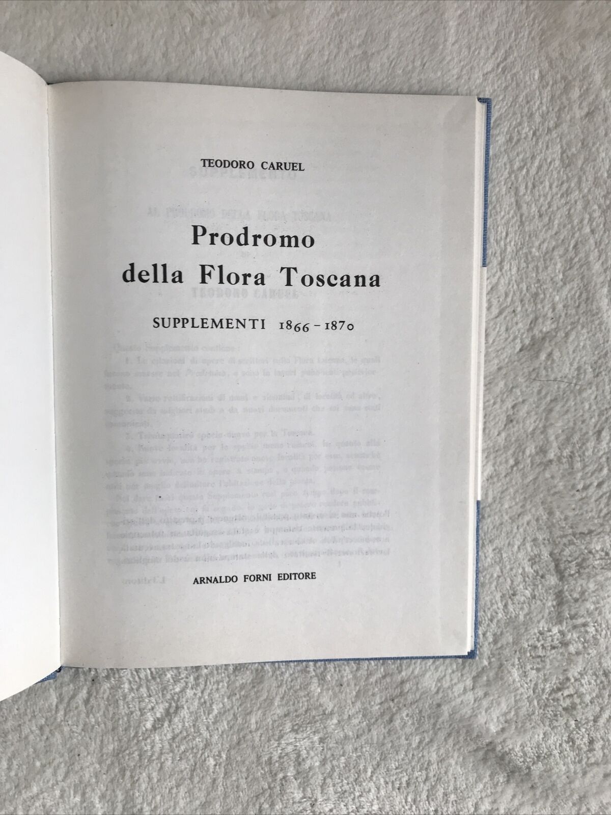 PRODROMO DELLA FLORA TOSCANA T. Caruel A. Forni ed.2 volumi