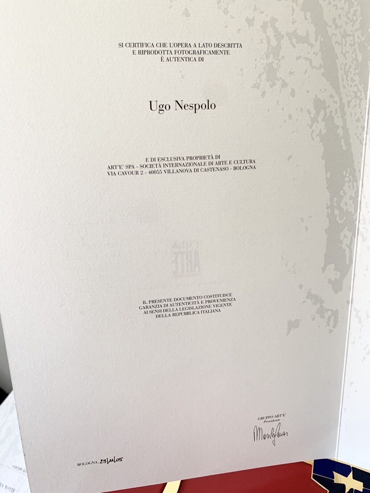 Le Mille e una notte FMR ART'E' Ugo Nespolo 2005 edizione di pregio