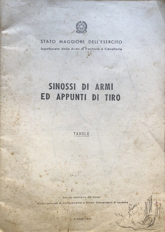 Sinossi di armi ed appunti di tiro TAVOLE Militaria Armi esercito Fanteria