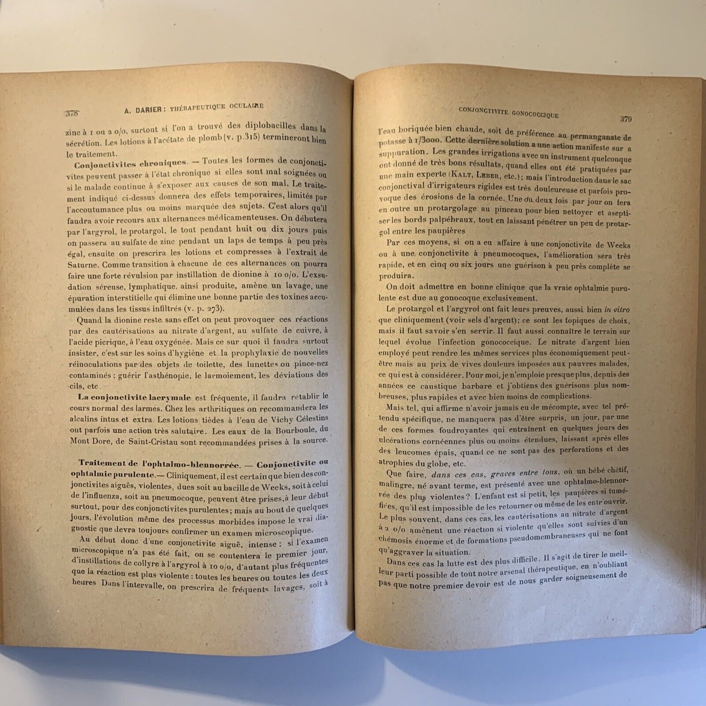 TRAITÉ COMPLET de THÉRAPEUTIQUE OCULAIRE - Dr A. Darier. Jouve Cia Éditeurs 1921