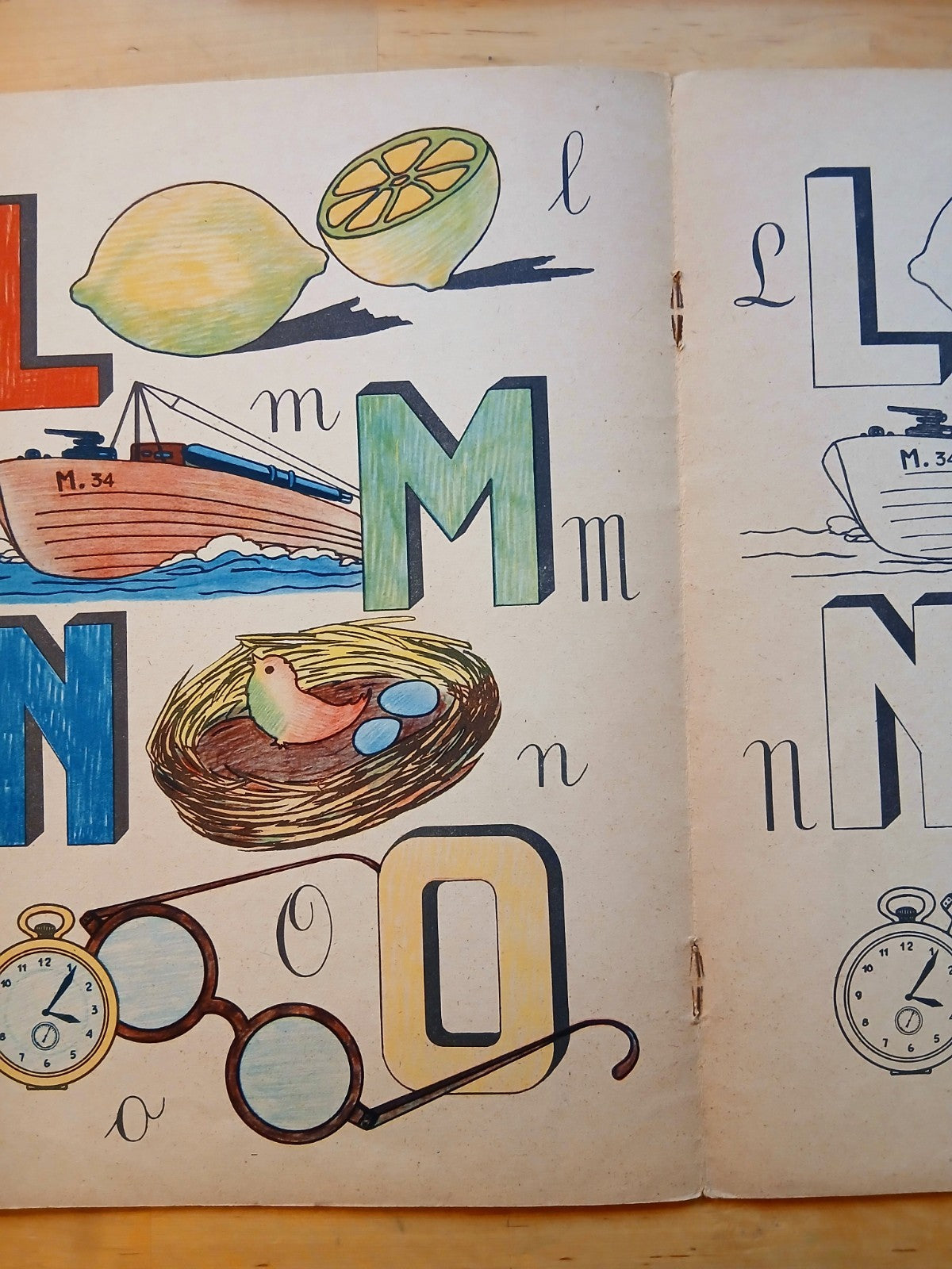 ABC per dipingere n.1 - 1944 libro illustrato per bambini vintage